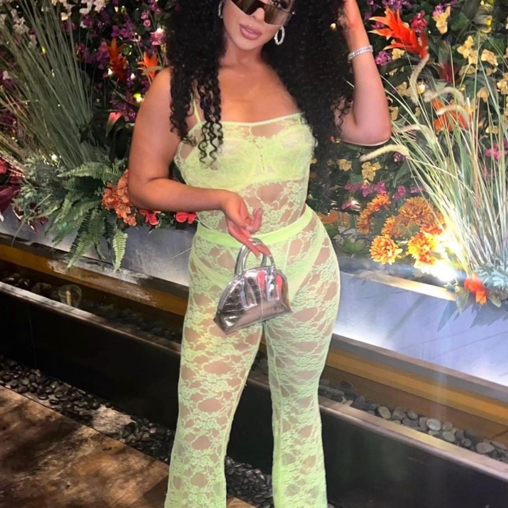 Neon lace jumpsuit